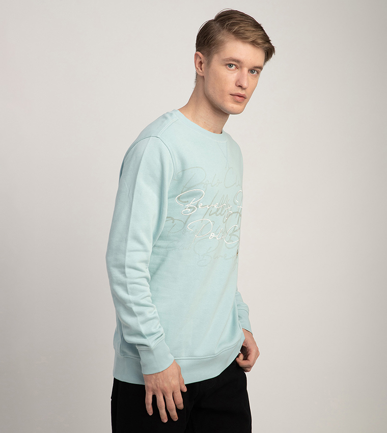Logo Embroidered Crew Neck Sweatshirt