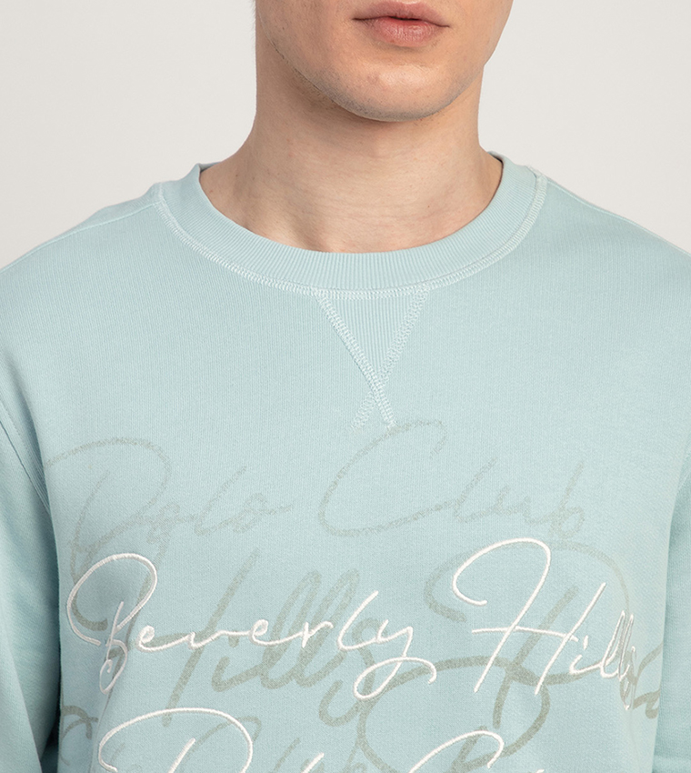 Logo Embroidered Crew Neck Sweatshirt