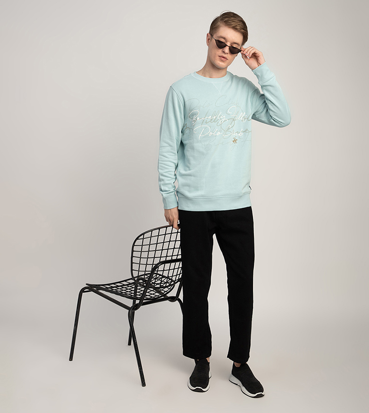 Logo Embroidered Crew Neck Sweatshirt