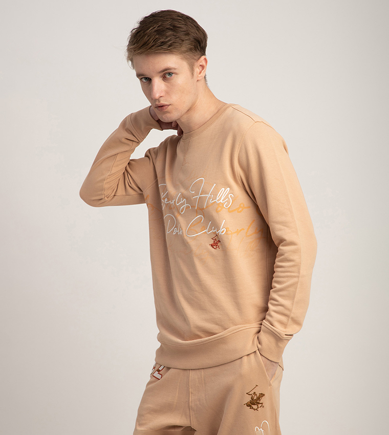 Logo Embroidered Crew Neck Sweatshirt