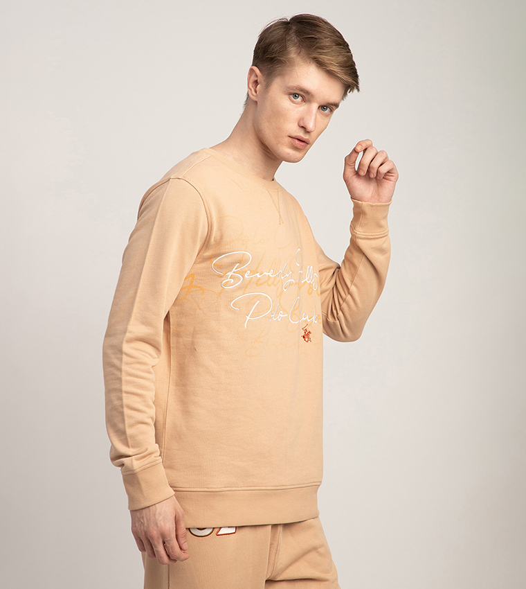 Logo Embroidered Crew Neck Sweatshirt