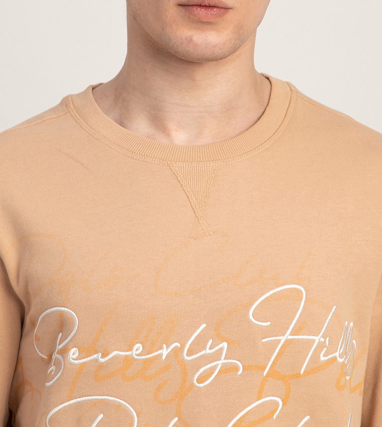 Logo Embroidered Crew Neck Sweatshirt