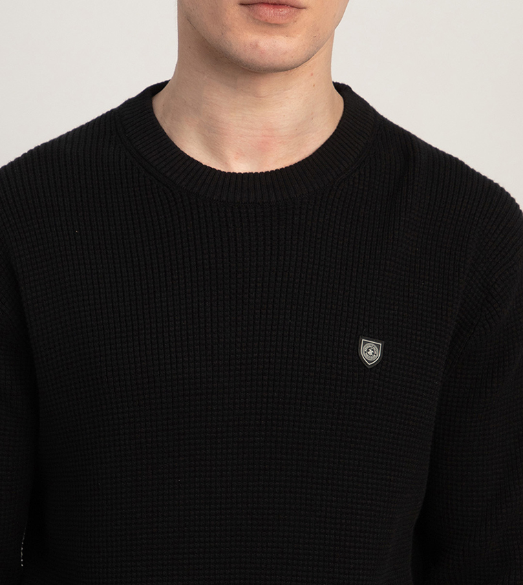 Logo Embroidered Knitted Sweater