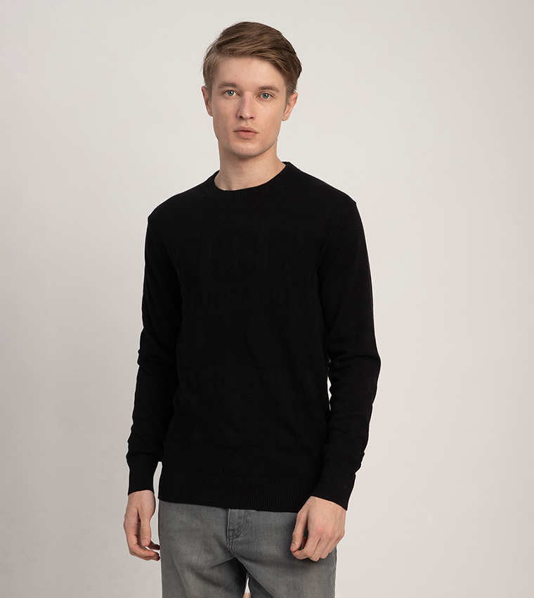 Logo Detail Crew Neck Sweater