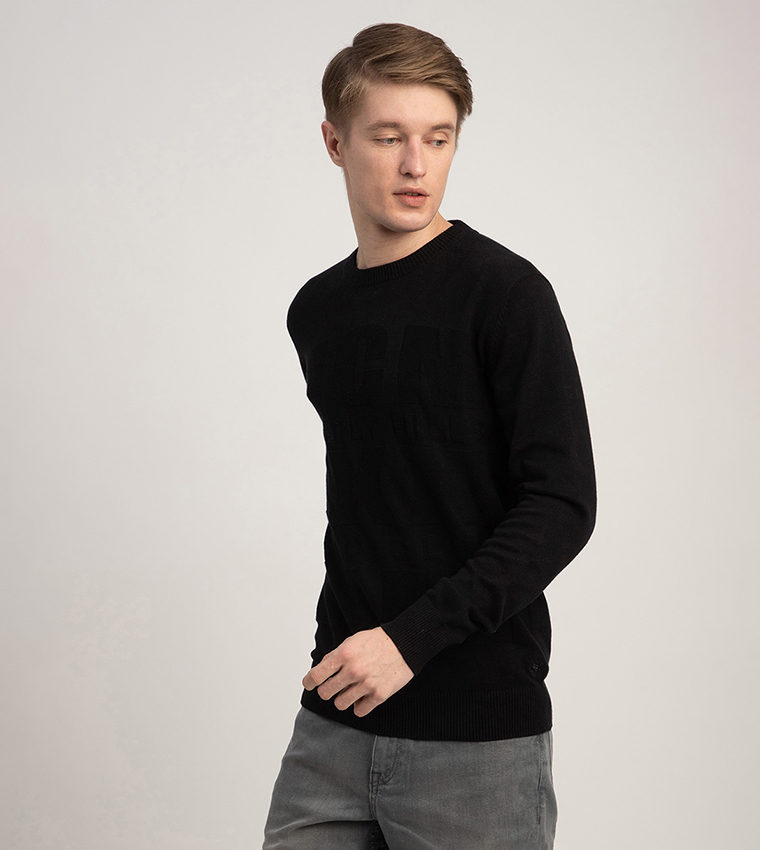 Logo Detail Crew Neck Sweater