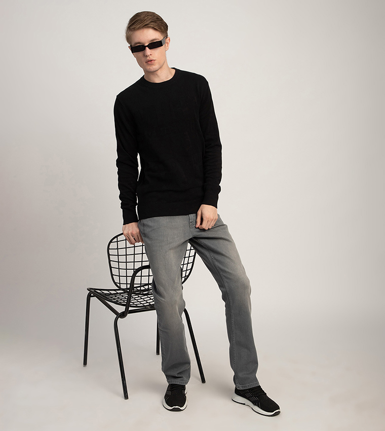 Logo Detail Crew Neck Sweater