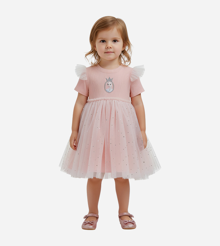 Frozen Fantasy Print Mini Dress