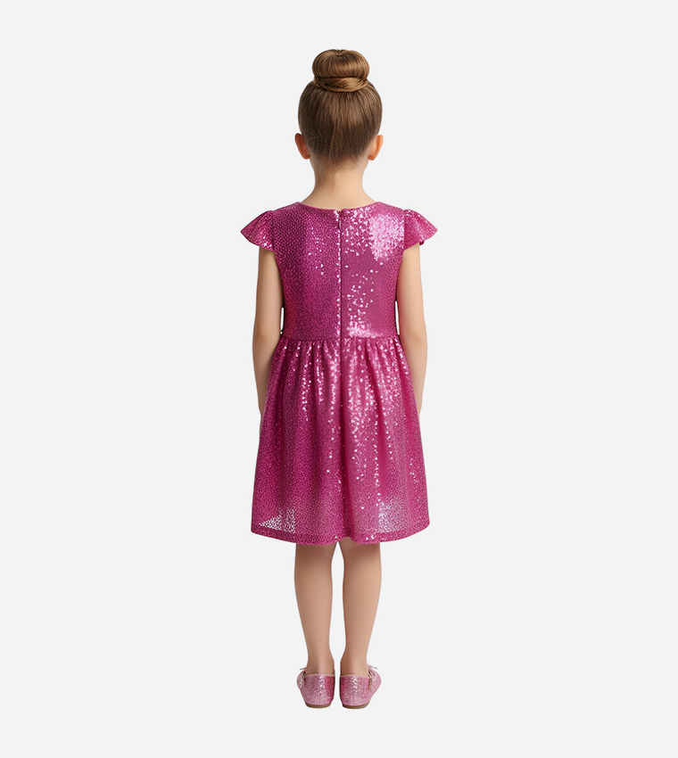 Sparkle Fun Crew Neck Mini Dress