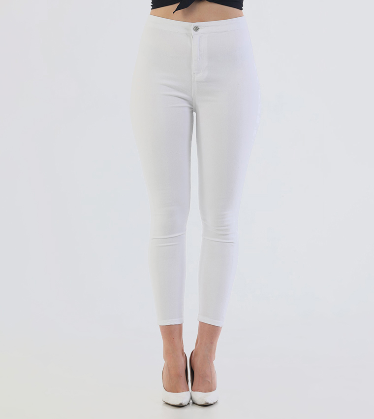 Wide-Leg Cotton Lycra Pants | High-Waist Fit | ST