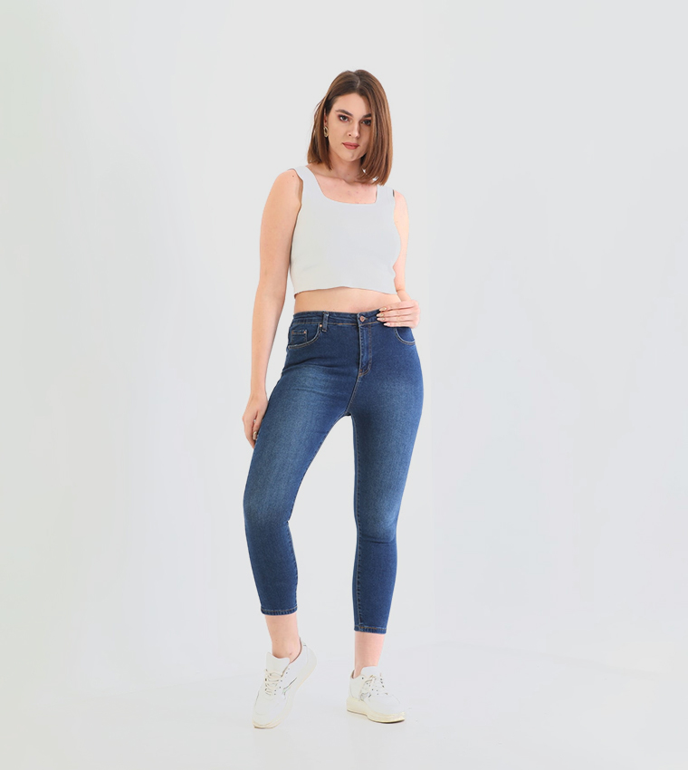  Plus Size High Waist Skinny Fit Jeans