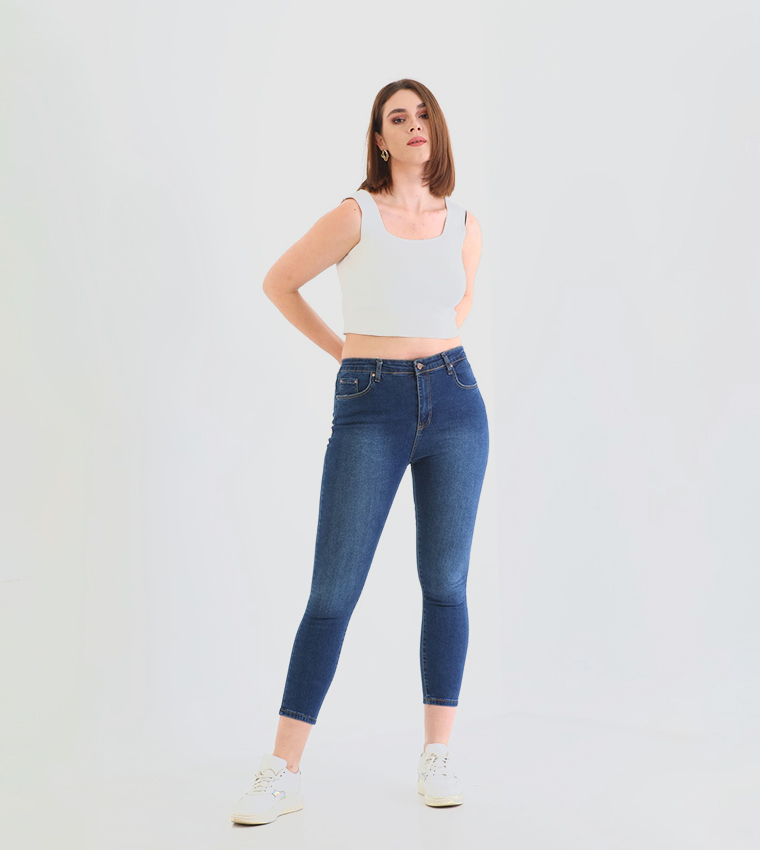  Plus Size High Waist Skinny Fit Jeans