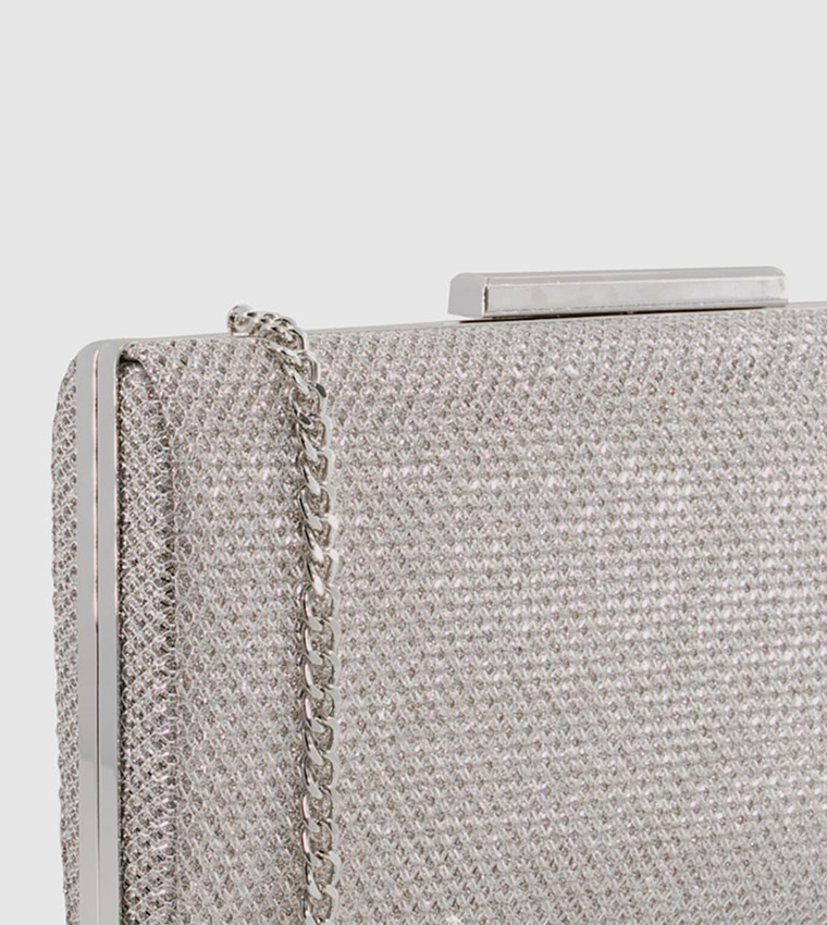 Dune grey clutch bag sale