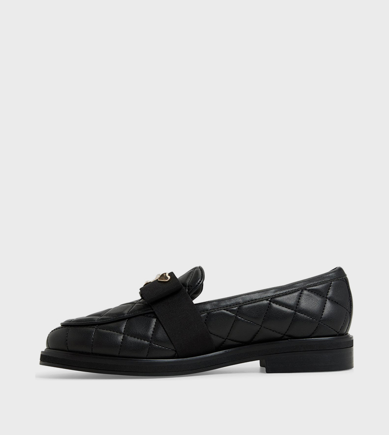 BISSAMO Bow Detail Quilted Loafers