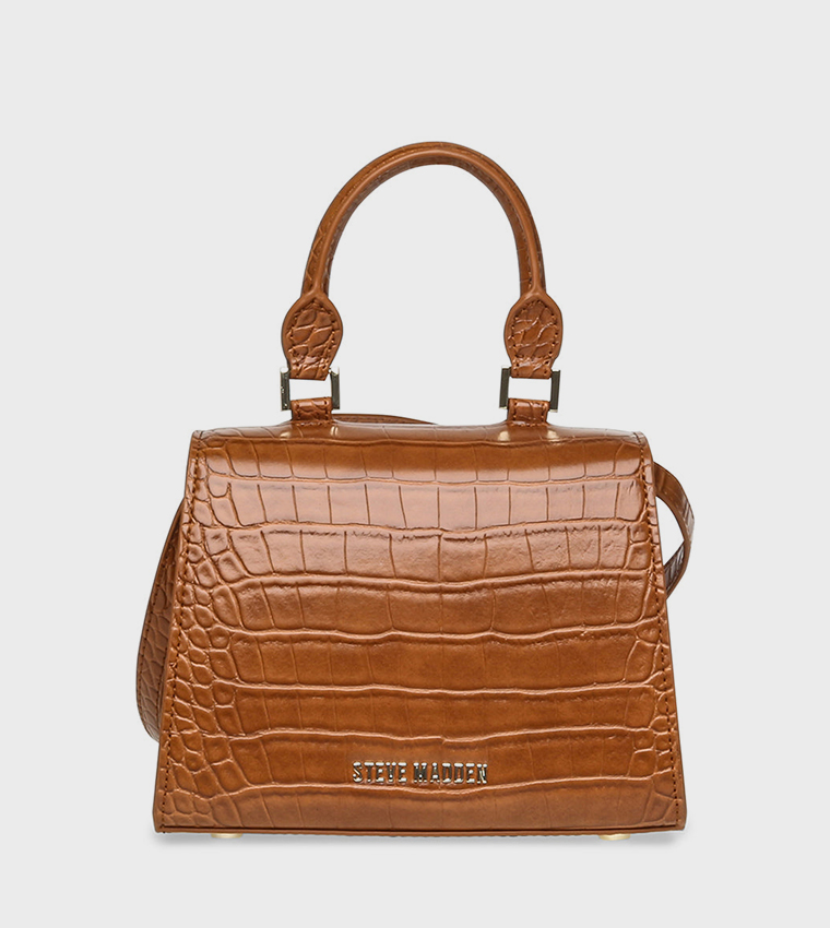 BJANAE Croc Textured Top Handle Bag