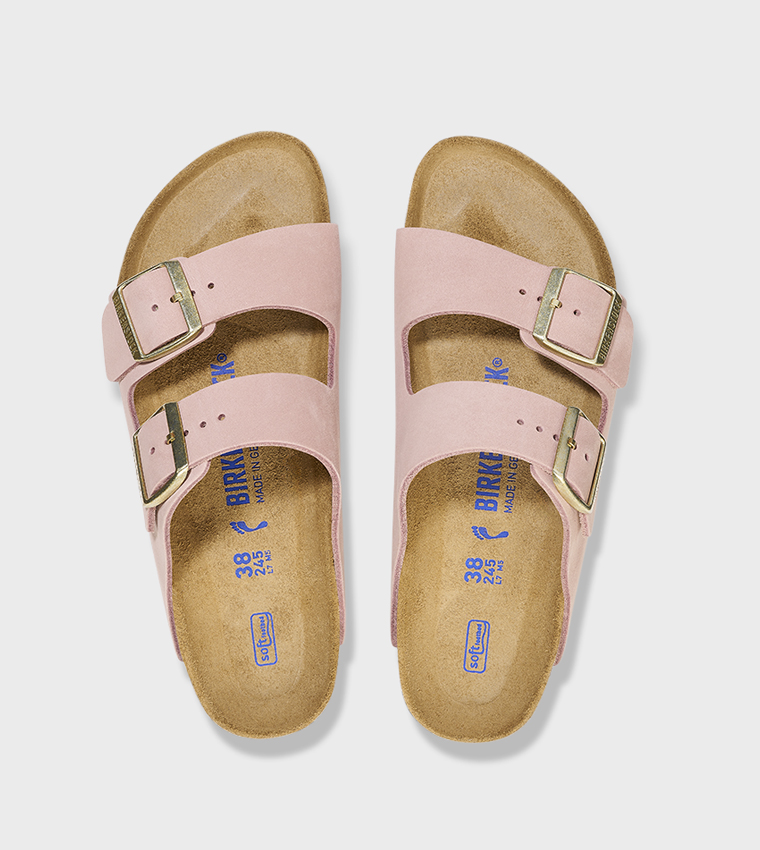 حذاء أريزونا من جلد النوبيك بلون وردي