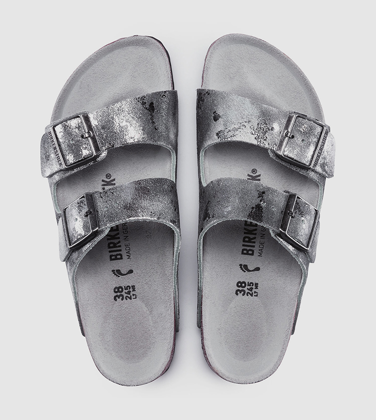 birkenstock vintage metallic gray silver