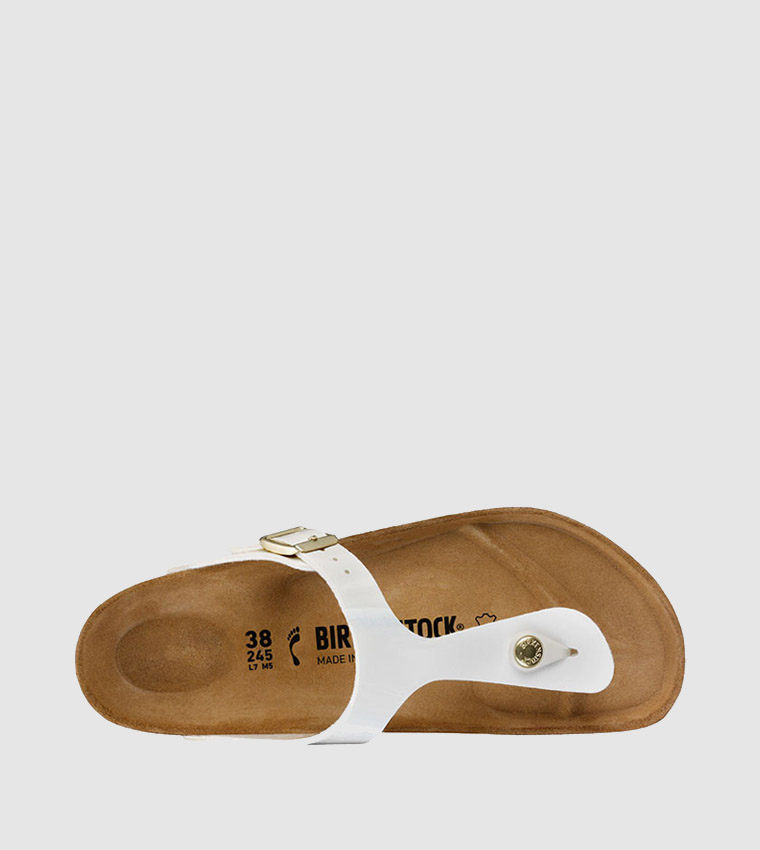 Buy Birkenstock Classic Patent T Strap Sandals In White