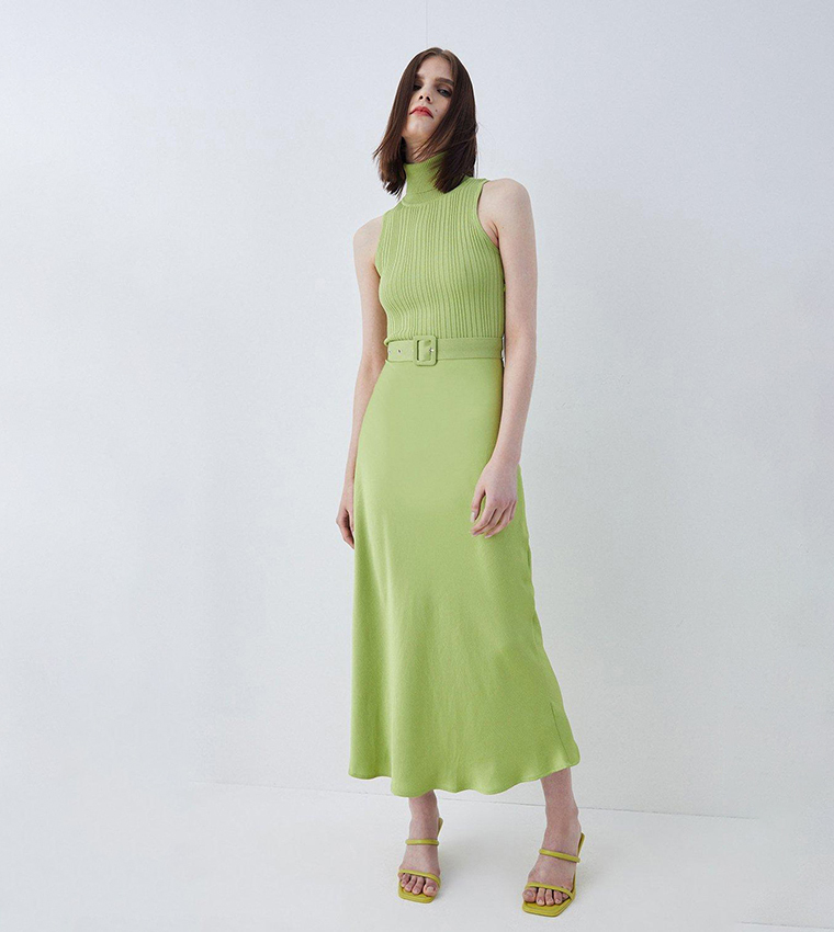 sachin and babi light blue dress What Color Shoes To Wear With A Green Dress? 19 Cute Looks! main image 1