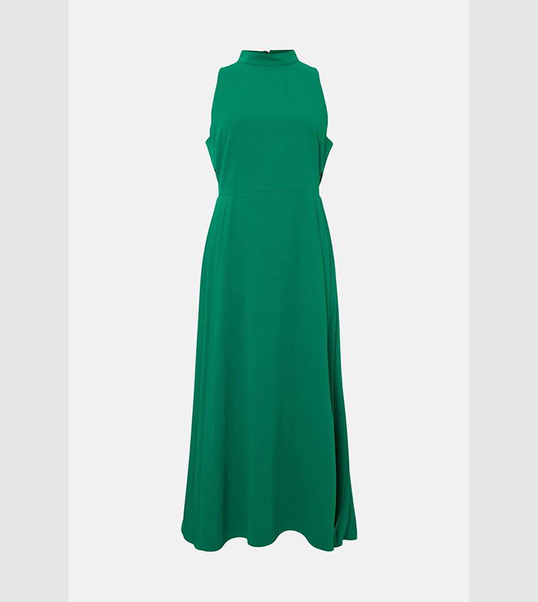 karen millen soft tailored pleated panel midaxi dress Hot Pink Soft Tailored Pleated Panel Midaxi Dress