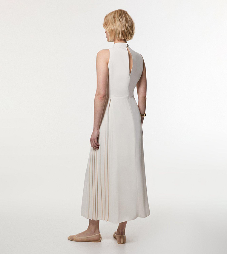 Soft Pleated Panel Midaxi Dress