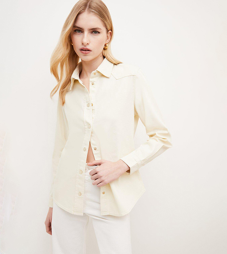 Cream slim hot sale fit shirt