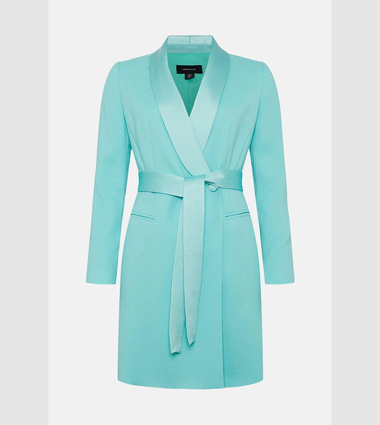 Buy Karen Millen Tuxedo Wrap Mini Dress In Mint | 6thstreet Qatar Buy Karen Millen Tuxedo Wrap Mini Dress In Mint | 6thstreet Qatar