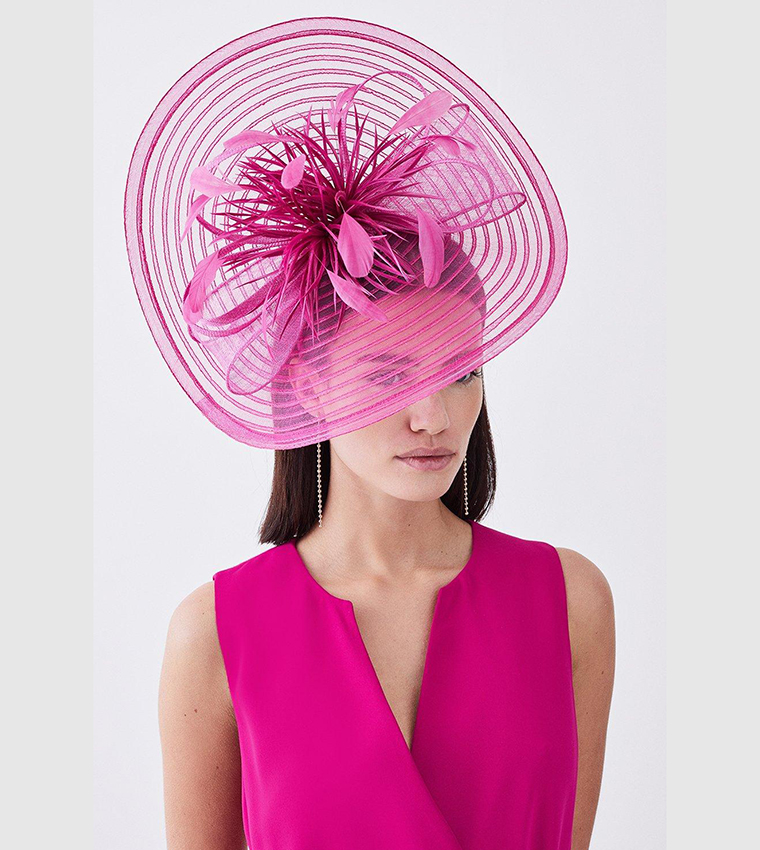 Buy Karen Millen Feather Detail Fascinator In Pink 6thStreet UAE