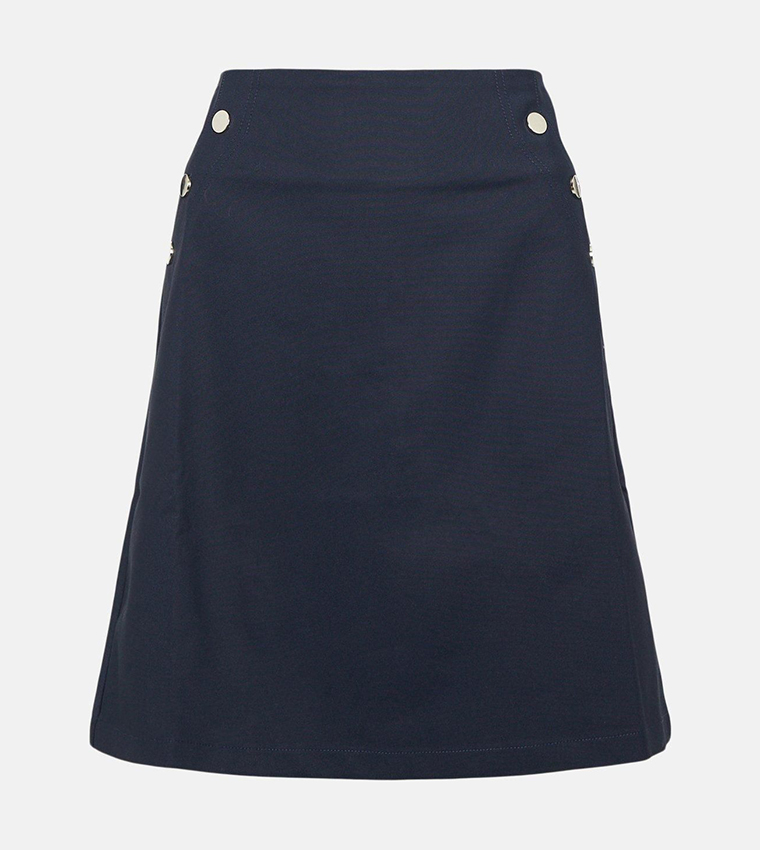 Solid Techno Woven Mini Skirt