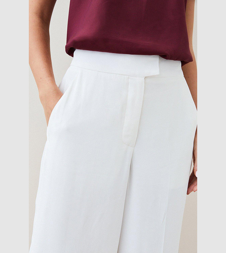 Viscose Satin Back Crepe Wide Leg Trousers