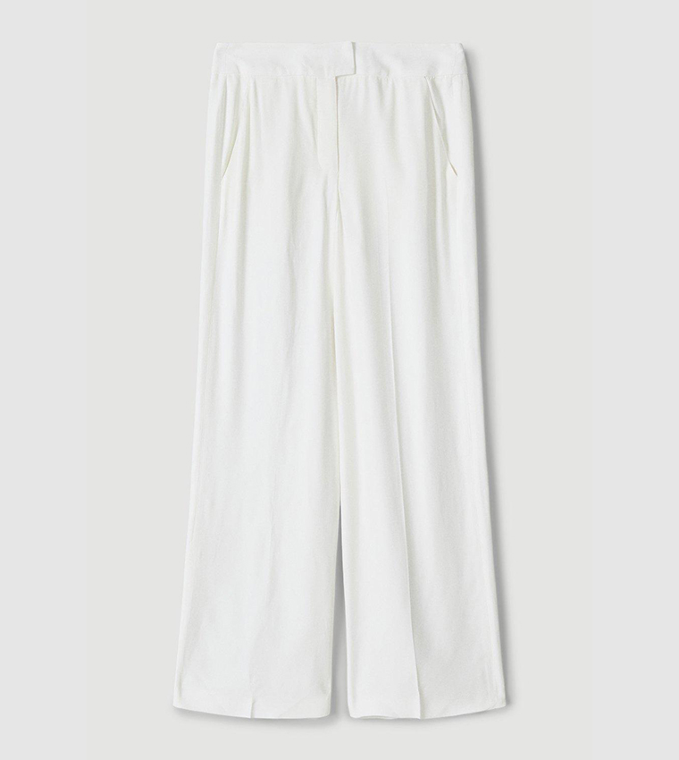 Viscose Satin Back Crepe Wide Leg Trousers