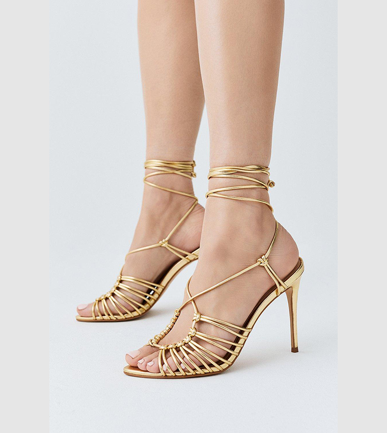 Karen millen gold sales strap sandals