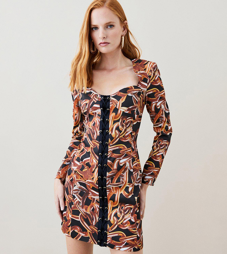 Chain print 2025 mini dress