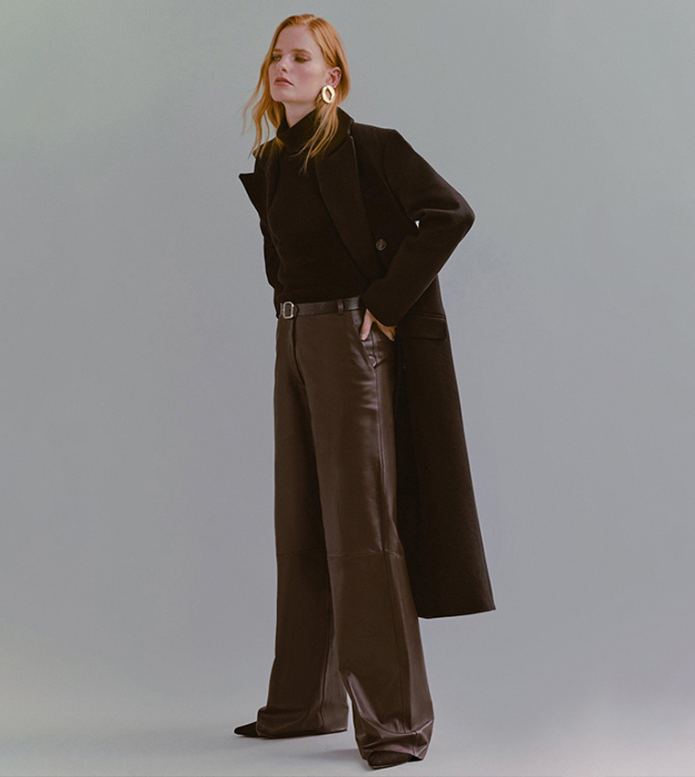 Leather Wide Leg Pants | Karen Millen