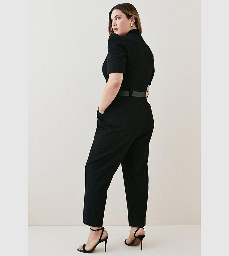 Buy Karen Millen Structured Crepe Forever Jumpsuit In Black 6thStreet Oman