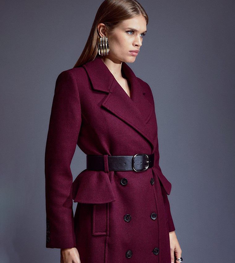 Fleet street classic wool peplum coat best sale