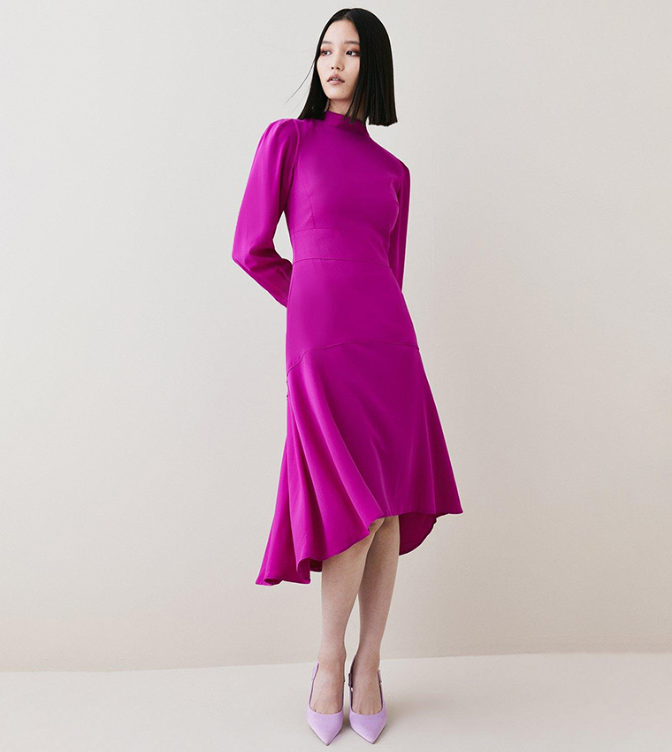 sachin and babi light blue dress Purple KarenMillen Cotton Poplin Corset Woven Maxi Dress