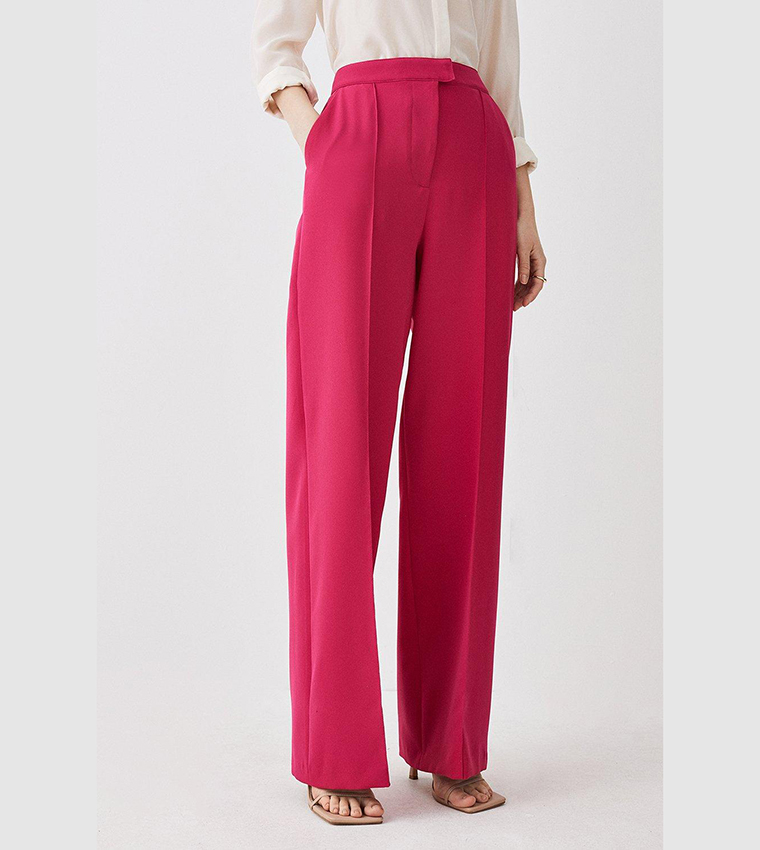 Pastel Pink High Rise Wide Leg Trousers