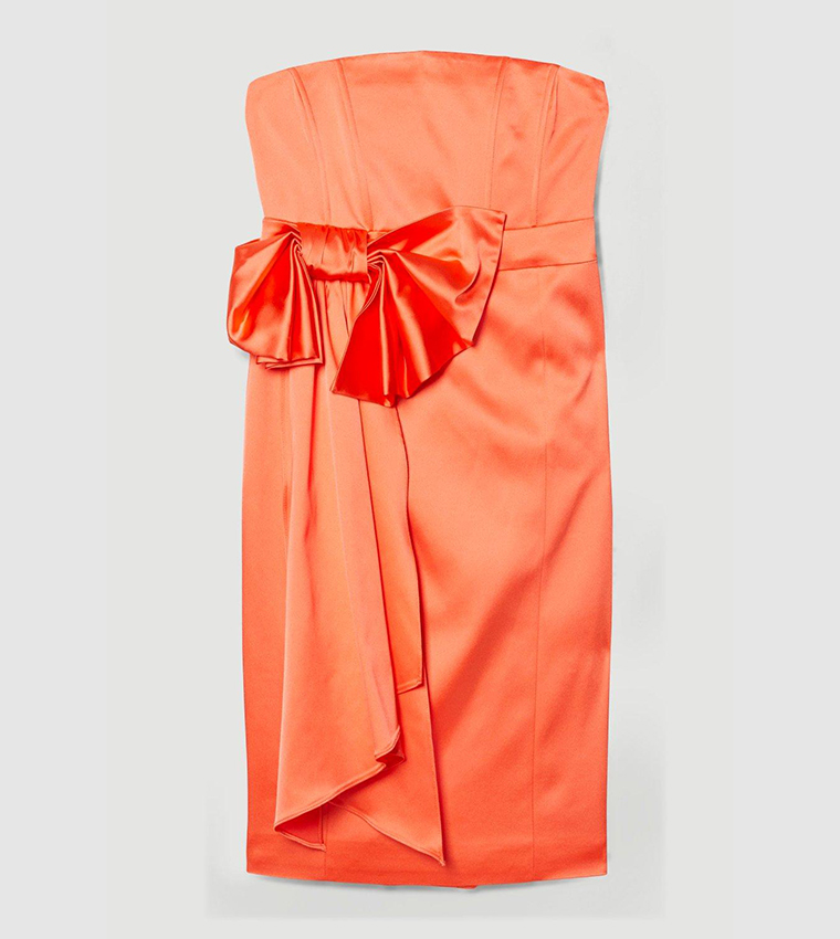 Karen millen clearance coral bow dress