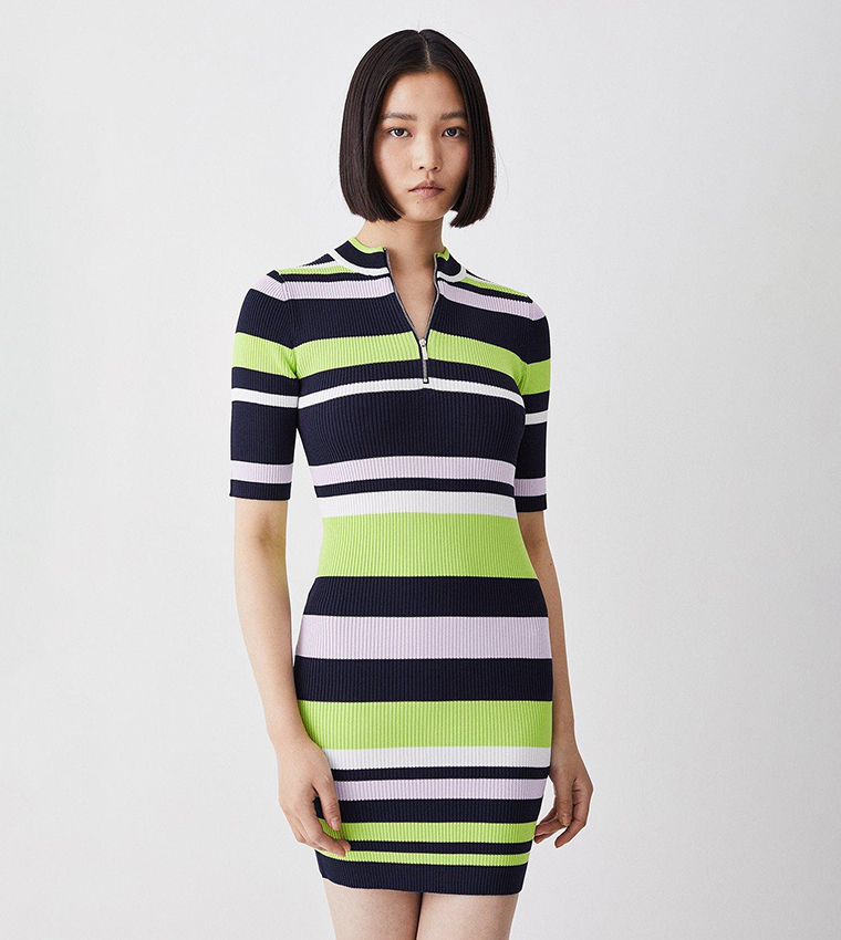 Karen millen ribbed hot sale knit bodycon dress