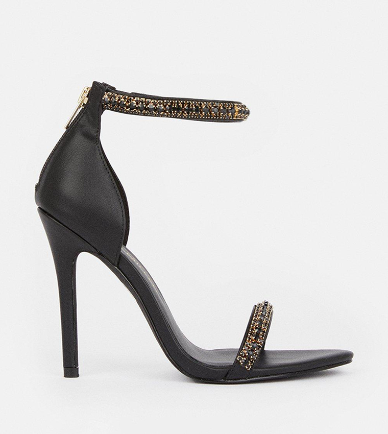 Buy Karen Millen Double Diamante Strap Stiletto Heel Sandals In