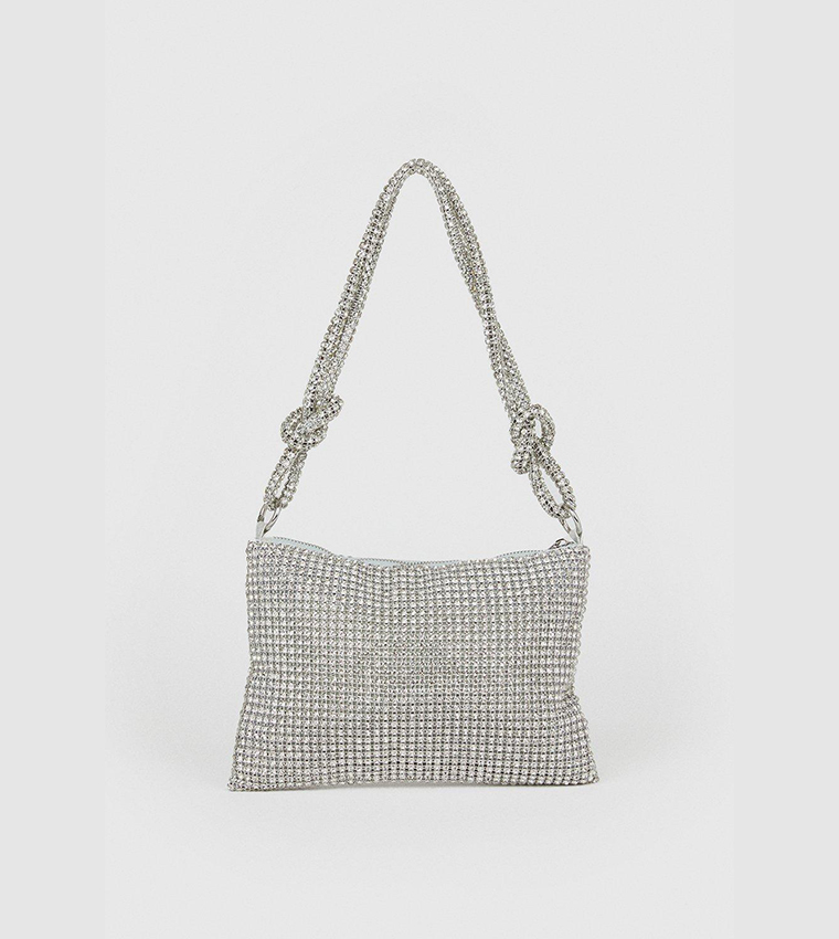 Buy Karen Millen Rhinestone Shoulder Bag In Silver 6thStreet Oman