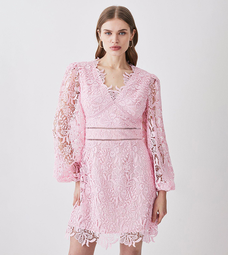 Shops karen millen pink lace dress