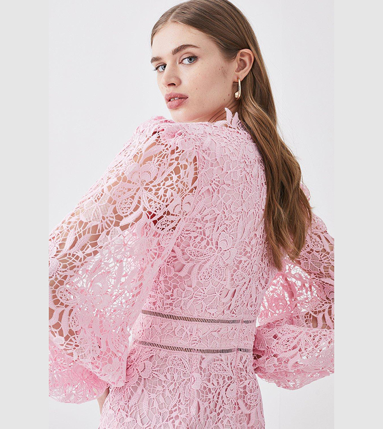 floral lace up back dress SHERRI HILL - 57223