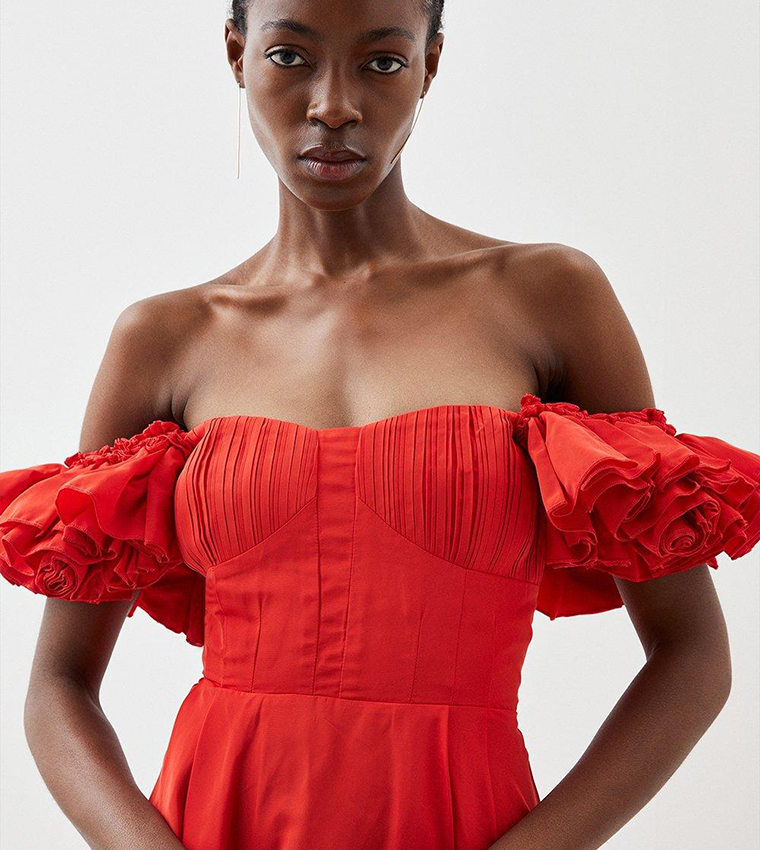 Chemise De Jour CRS Sangria Rouge Taffetas - Femme XS/petite - Comme Neuve