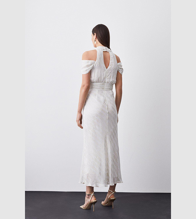 関税込 特価/完売前に【KAREN MILLEN】モノラル マキシドレス 日本未入荷☆Karen Millen モノクロマキシワンピース