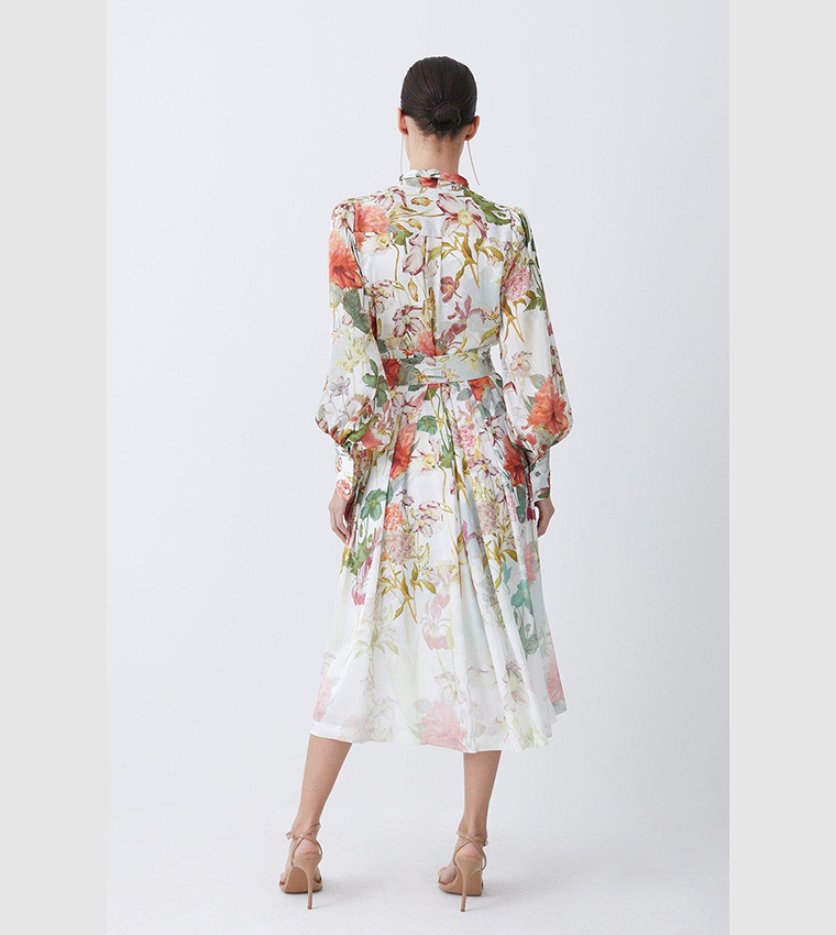 Buy Karen Millen Lydia Millen Petite Crinkle Chiffon Floral Midi