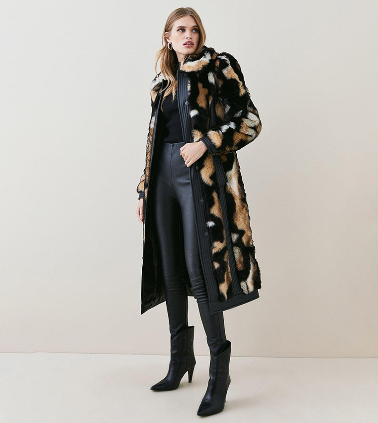 Karen millen fur on sale coat