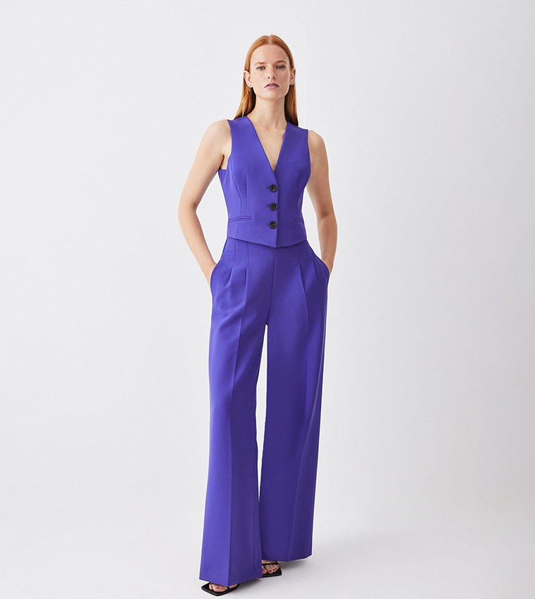 Buy Karen Millen Clean Tailored Waistcoat In Purple 6thStreet Saudi Arabia