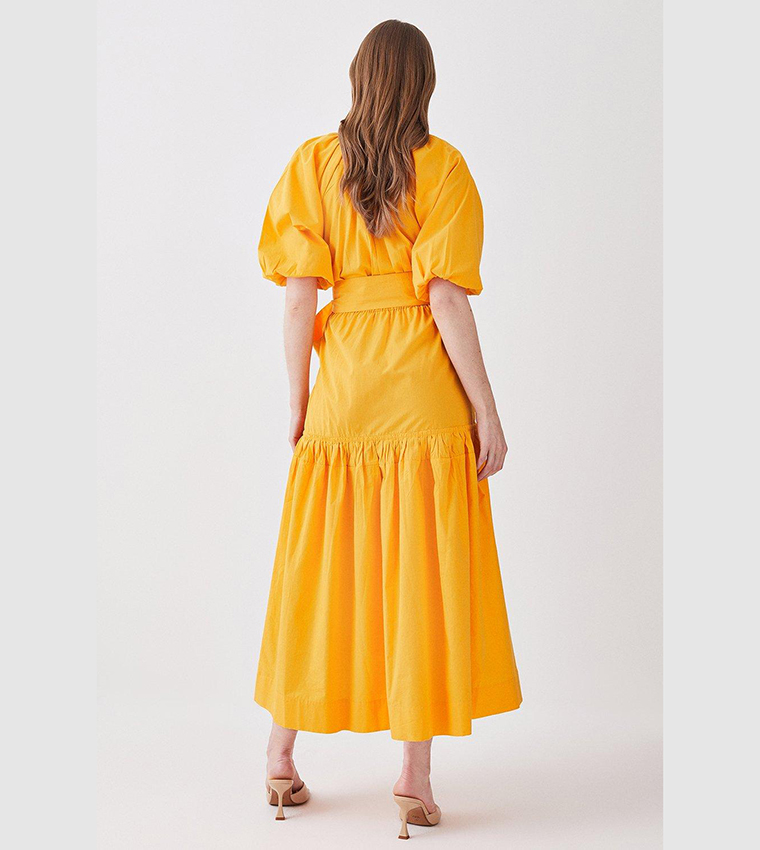 Buy Karen Millen Cotton Balloon Sleeve Midi Dress In MANGO 6thStreet Bahrain