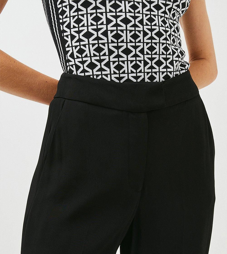 Tall Viscose Satin Back Crepe Wide Leg Trousers